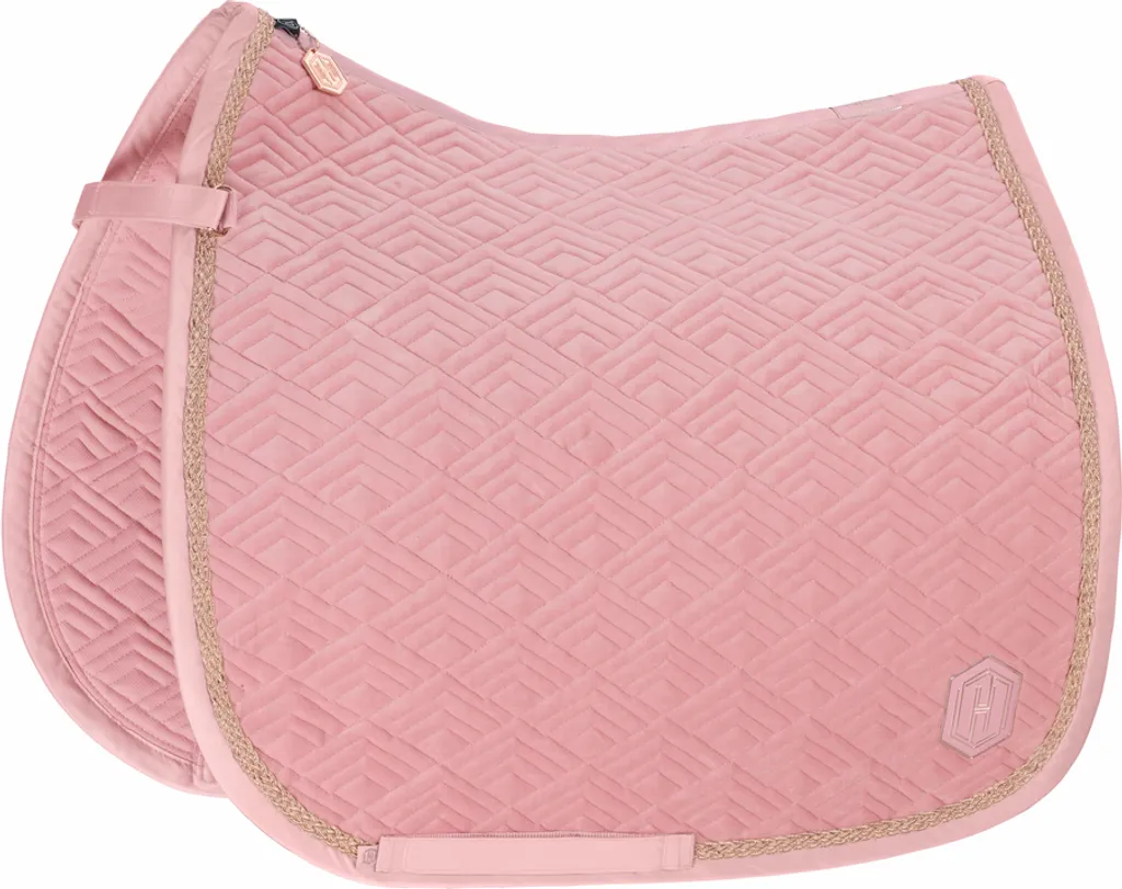 Tapis de selle de dressage poney en velours rose Eskadron Heritage