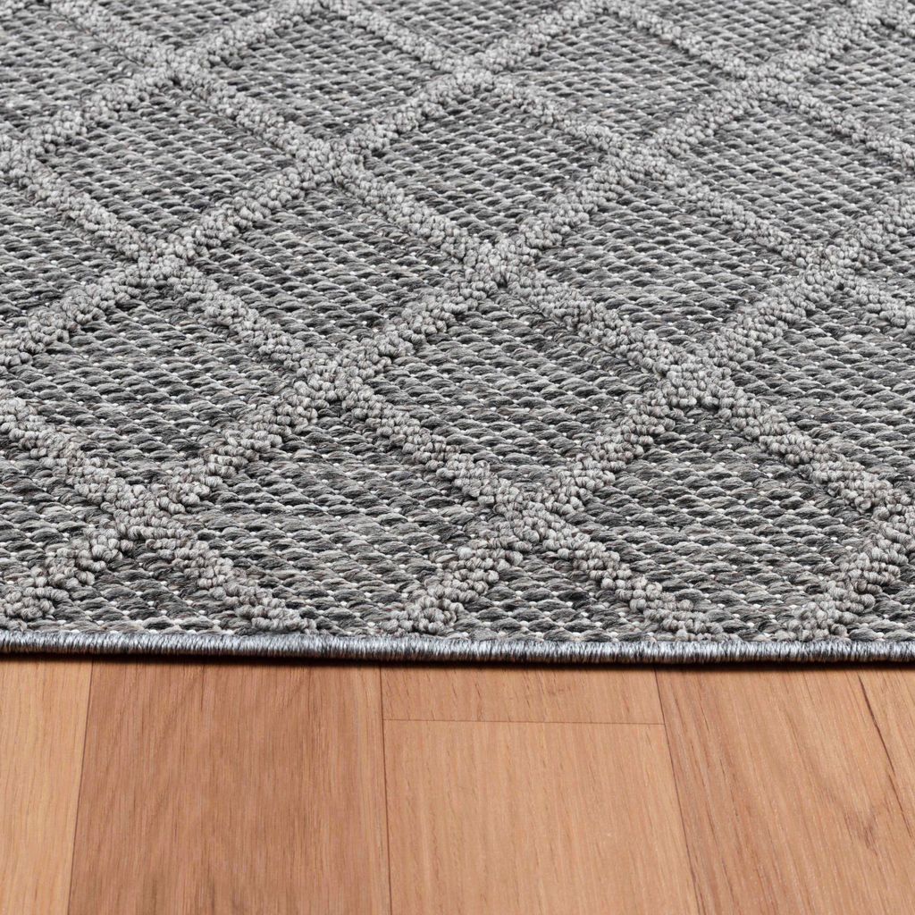 Teppich Outdoor Design Hoch-Tief Effekt Rauten Wetterfest Produktbild 4