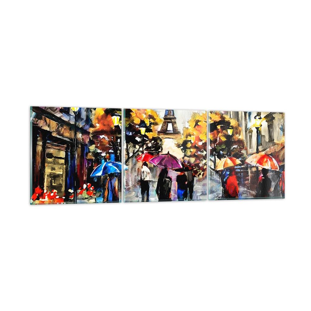Bilder auf glas - Paris Stadt Zuhause - 120x40cm - Glasbilder - Wandbilder - Kunstdruck - zum Aufhängen bereit - Wanddekoration aus Glas - Glas Bi...