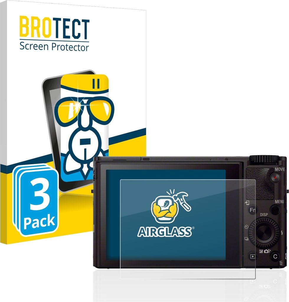 3x BROTECT Schutzglas für Sony Cyber-Shot DSC-RX100 III Schutzfolie Panzer Folie Glas Display Schutz klar