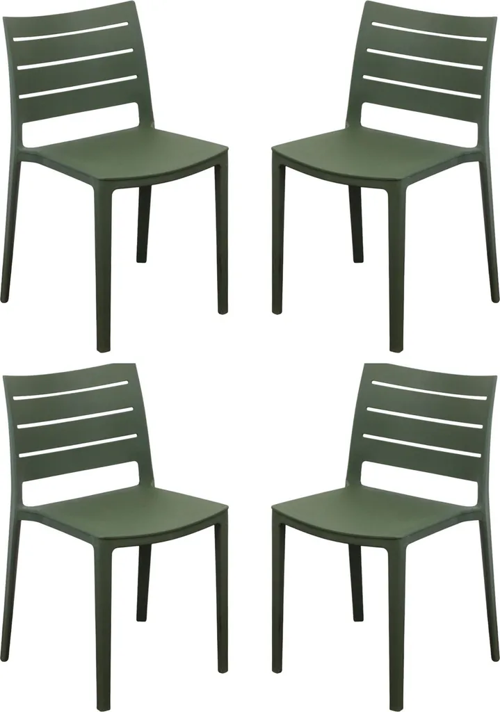 Milani Home - Sedia in polipropilene impilabile cm 42 l x 51 p x 78 hdi coloreVerde