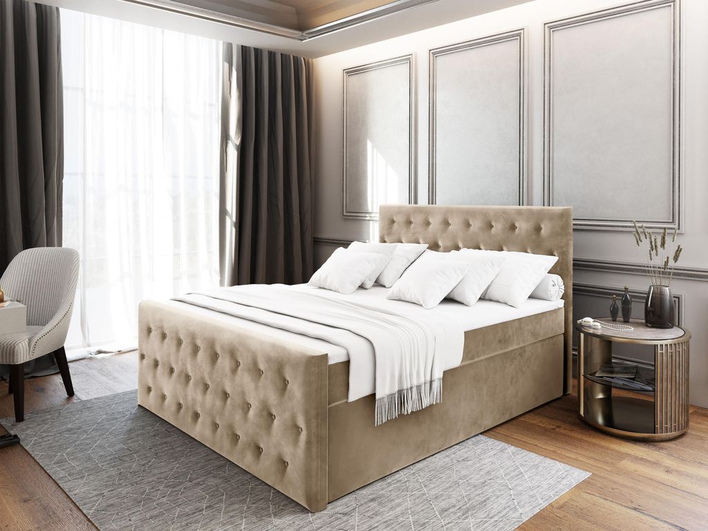 Masseno Boxspringbett FONDI 140x200 cm Komplett-Set mit Produktbild 