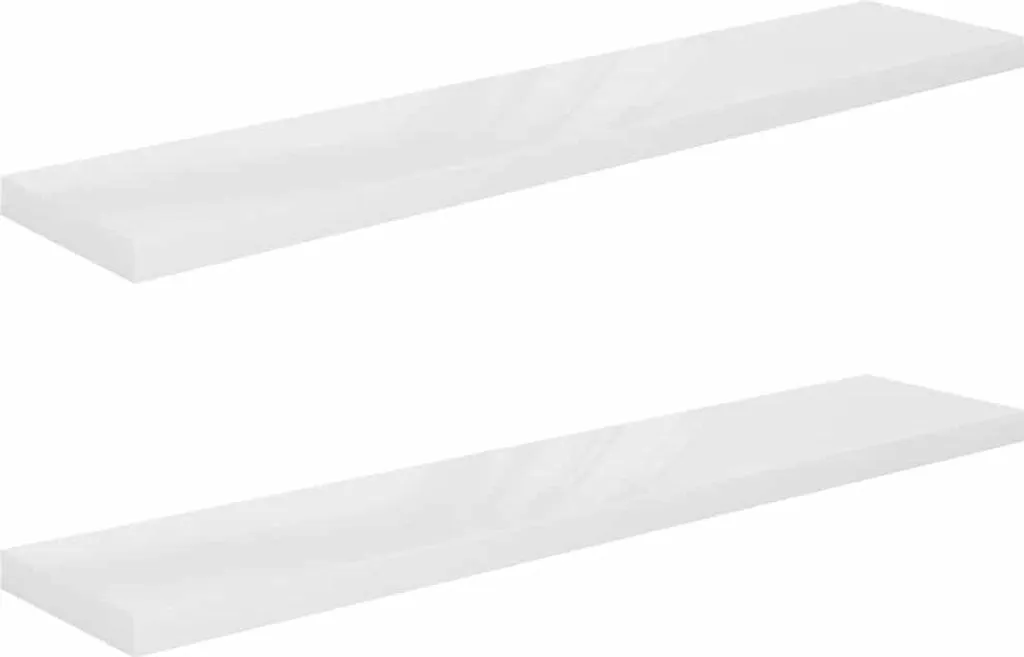 Set 2 Mensole 120 cm Bianco Lucido vidaXL | Design Sospeso Minimal
