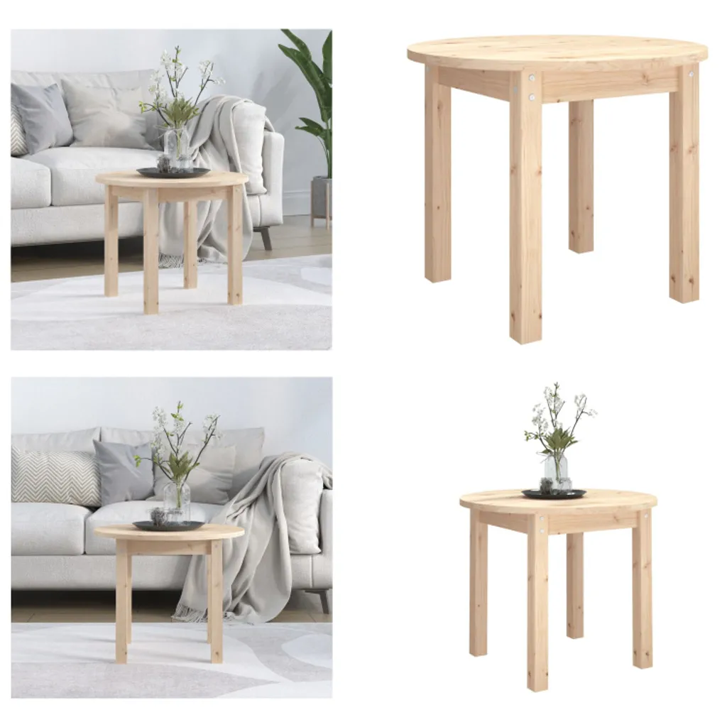 vidaXL Tavolino Ø 55x45 cm in pino massiccio - Tavolino - Tavoli da caffè - Tavolino - Tavolo da divano
