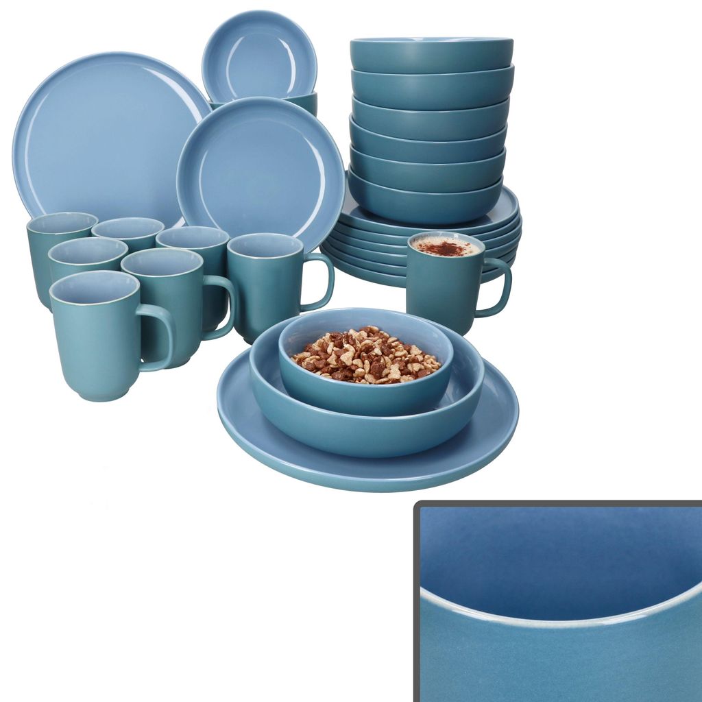 32 ks Kombinovaný servis Jasper ocean blue kamenina 8 osob Obrázek produktu 