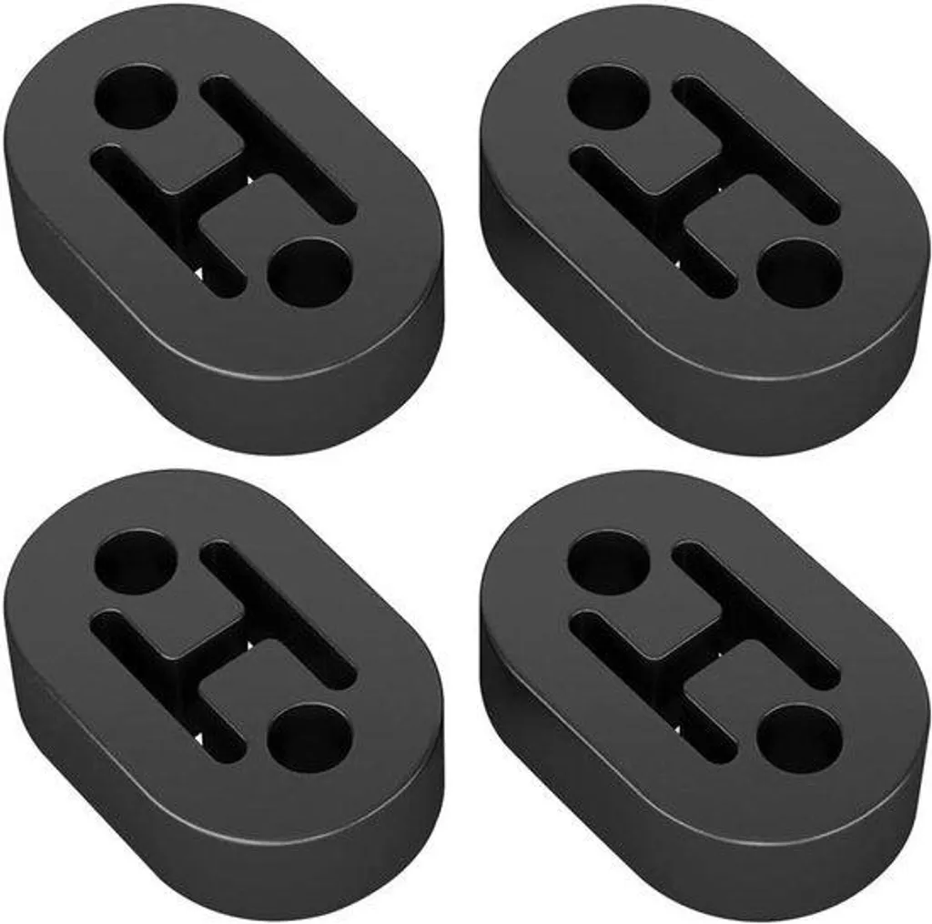 Lot de 4 supports d'échappement 12mm en caoutchouc haute densité noir