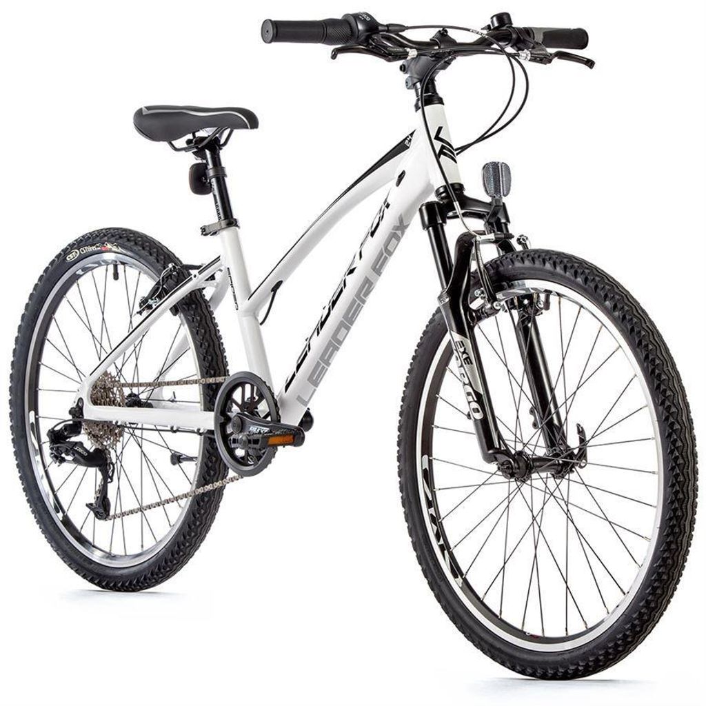 24 Zoll Alu Mountainbike Leader Fox Spider Girl 8 Gang S-Ride MTB Weiss matt