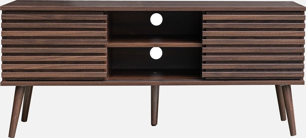 Mobile TV scandinavo a 2 ante, 120cm, Noce Immagine del prodotto 