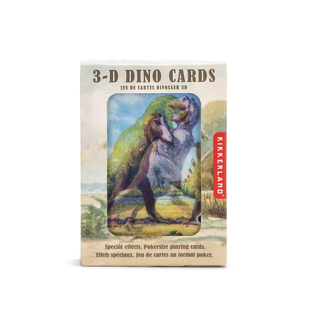 Cartes à jouer 3D Kikkerland - Dinosaures (affichage = 12) Image du produit 