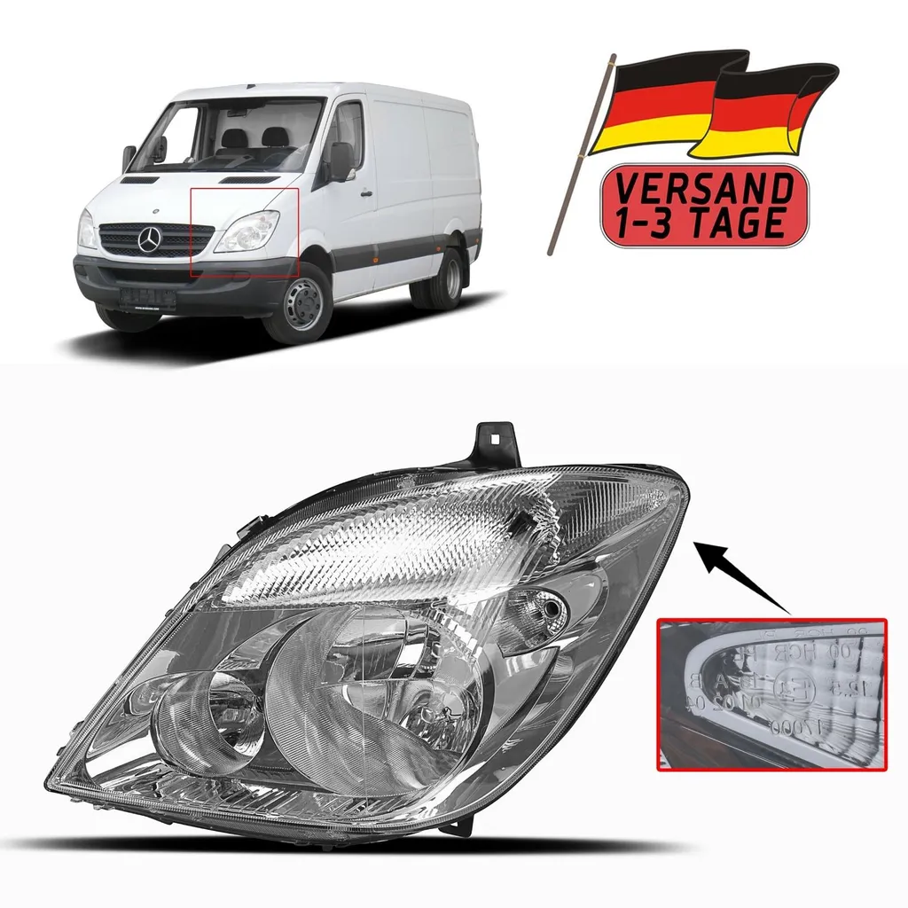 Faro per Sprinter W906 sinistro anteriore con fendinebbia e servomotore