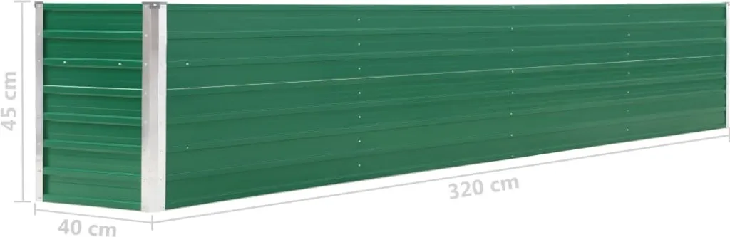 Solution Jardinage Durable : Bac Acier Galvanisé Vert 320x40x45 cm - 11