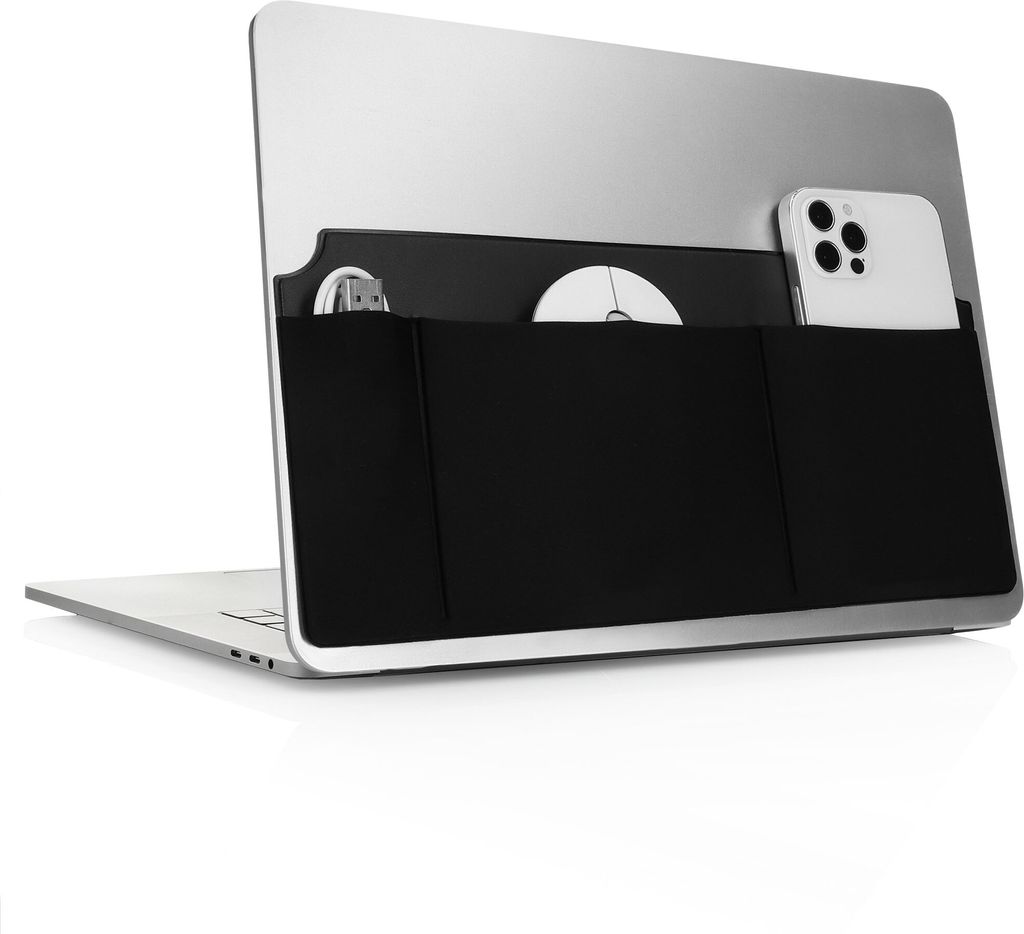 kwmobile Selbstklebender Laptop Organizer - Halterung Aufbewahrung für SSD externe Festplatte HDD Zubehör - Tasche für Wireless Mouse / Portable...