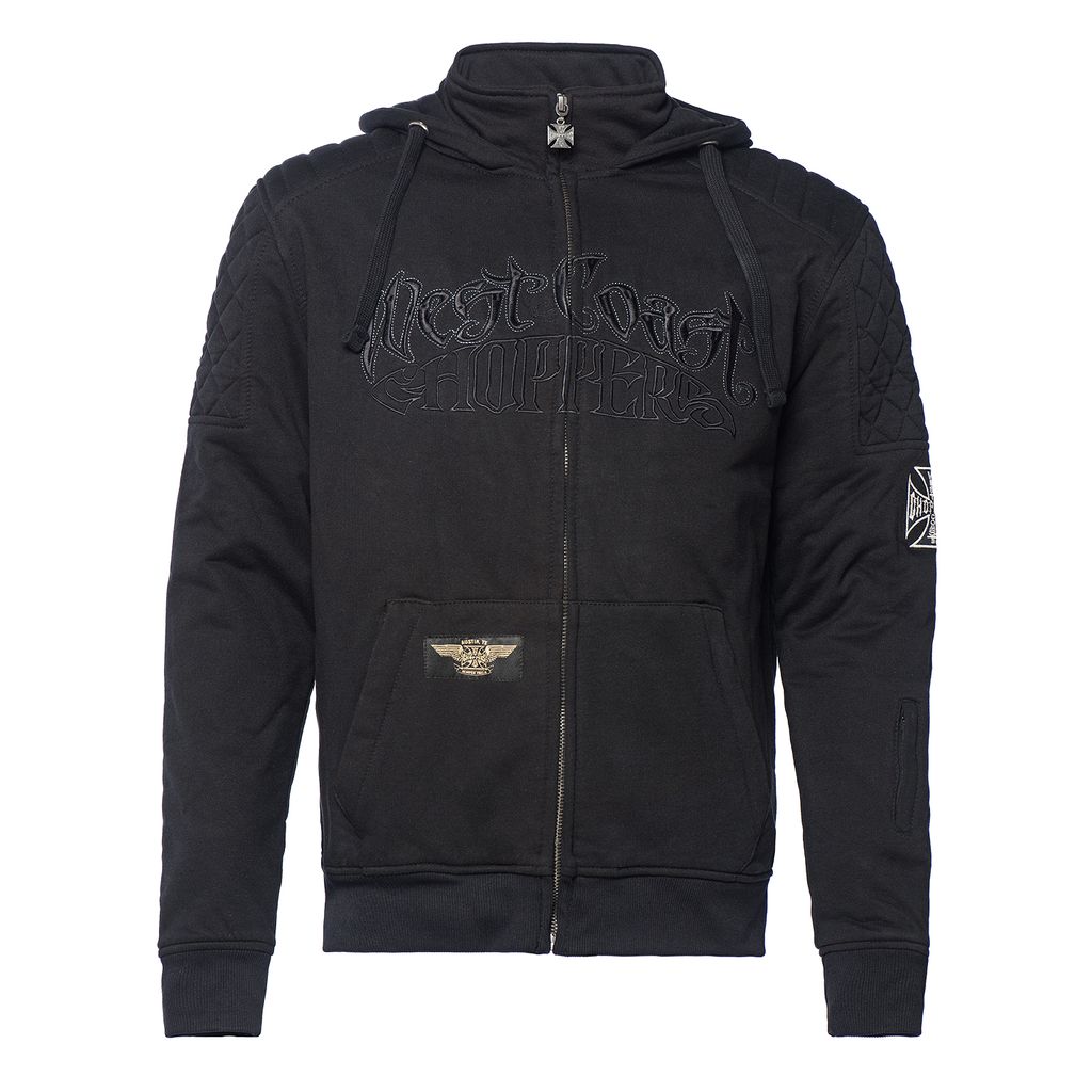 WCC West Coast Choppers Motorrad Hoodie Por Vida Zip Black-S