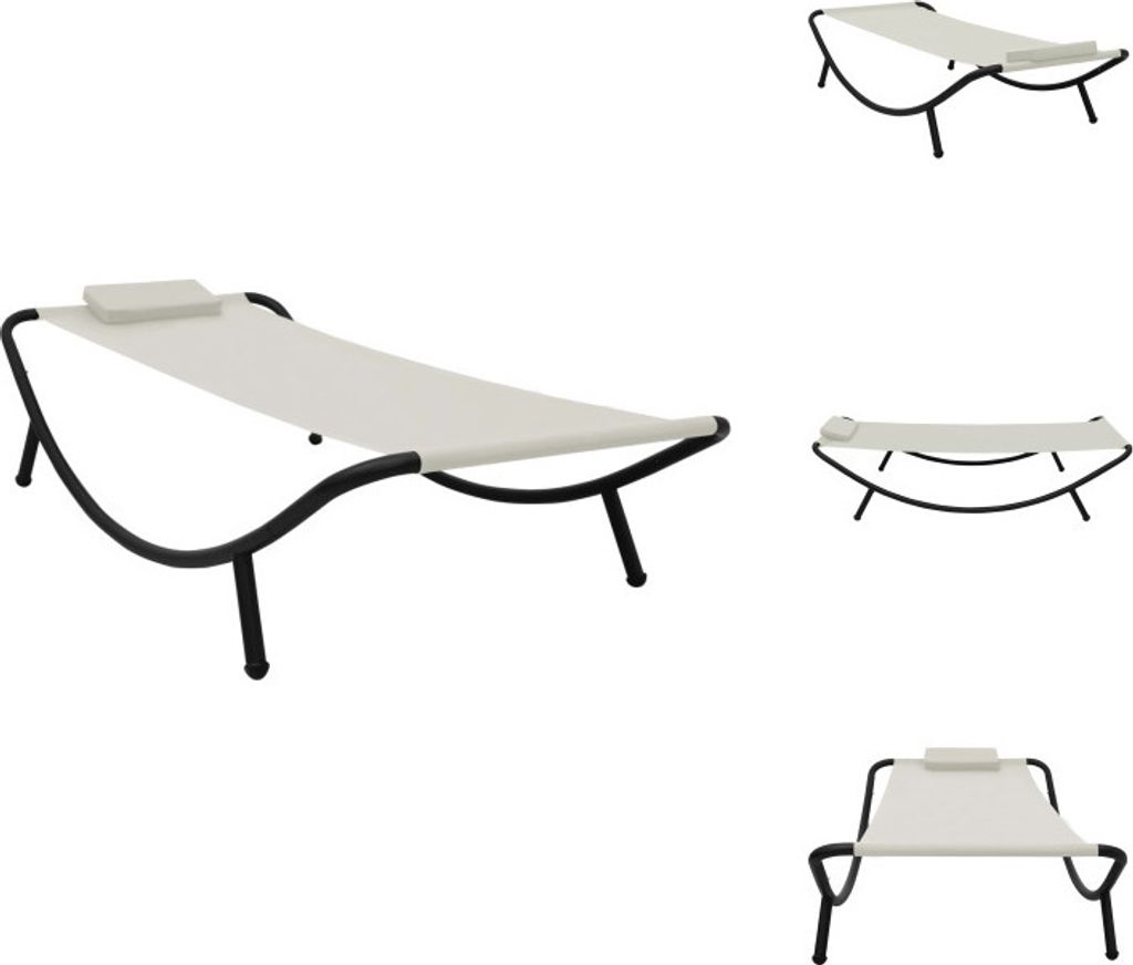 vidaXL Gartenbett Creme 200 x 90 cm Stahl - Gartenbetten