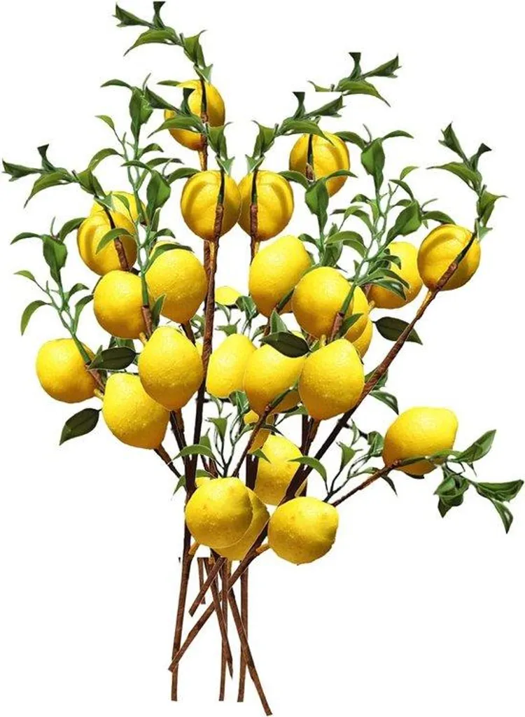 Citrons artificiels jaunes lot de 6 pièces de 50 cm pour déco jardin