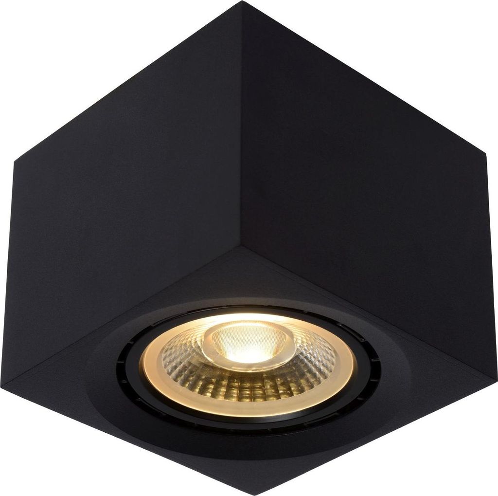 Deckenlampe Aluminium GU10 B: 12 cm Aufputz Schwarz eckig 2200 K warmweiß 820 lm Modern