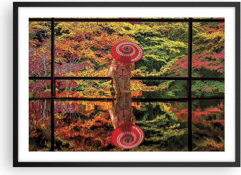 Gerahmtes Poster - Schwarzer Rahmen - Tubikoin Tempel Die Farben - 70x50 cm - Wand Bild - Wanddeko - Wandbilder - Kunstposter - Wandposter - Bilder...
