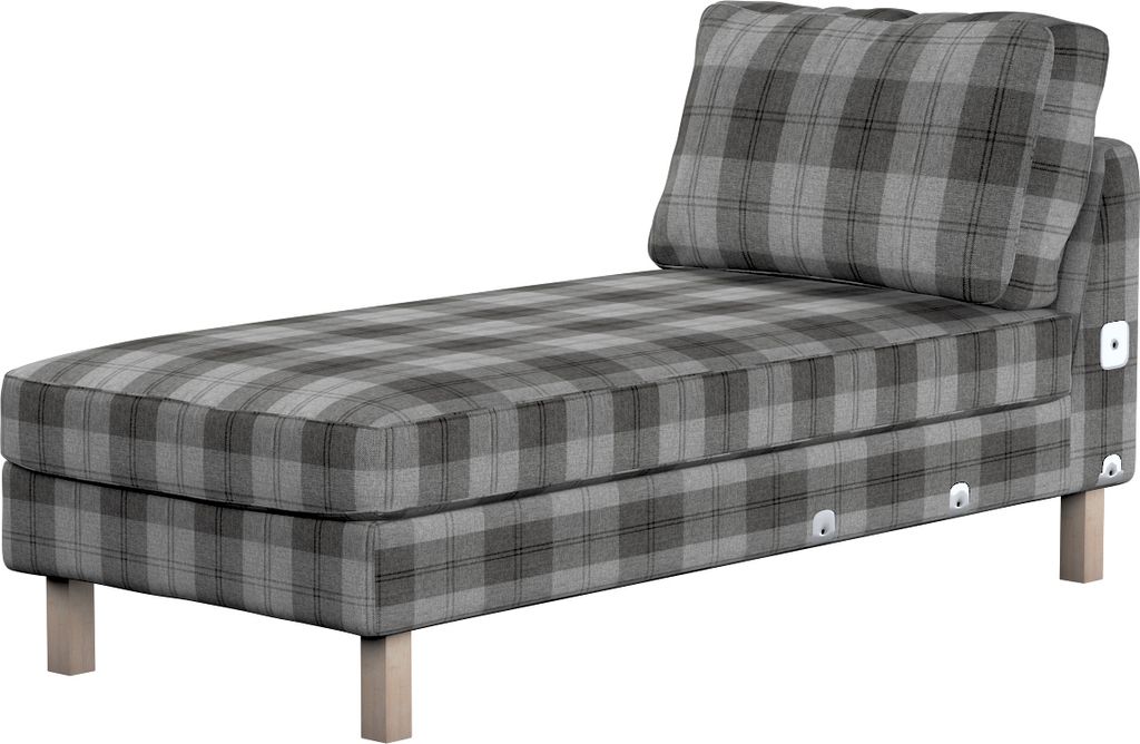 Dekoria Bezug für Karlstad Recamiere Zustellsofa, kurz, grau-anthrazit, Bezug für Karlstad Recamiere Zustellsofa