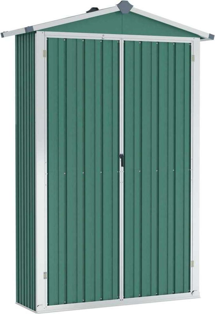 vidaXL Casetta da giardino Verde 116x45x175 cm Acciaio Immagine del prodotto 