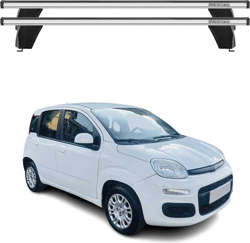 Menabo Dachträger Grundtäger für Fiat Panda 2012-2025 75kg Alu Silber 2 tlg