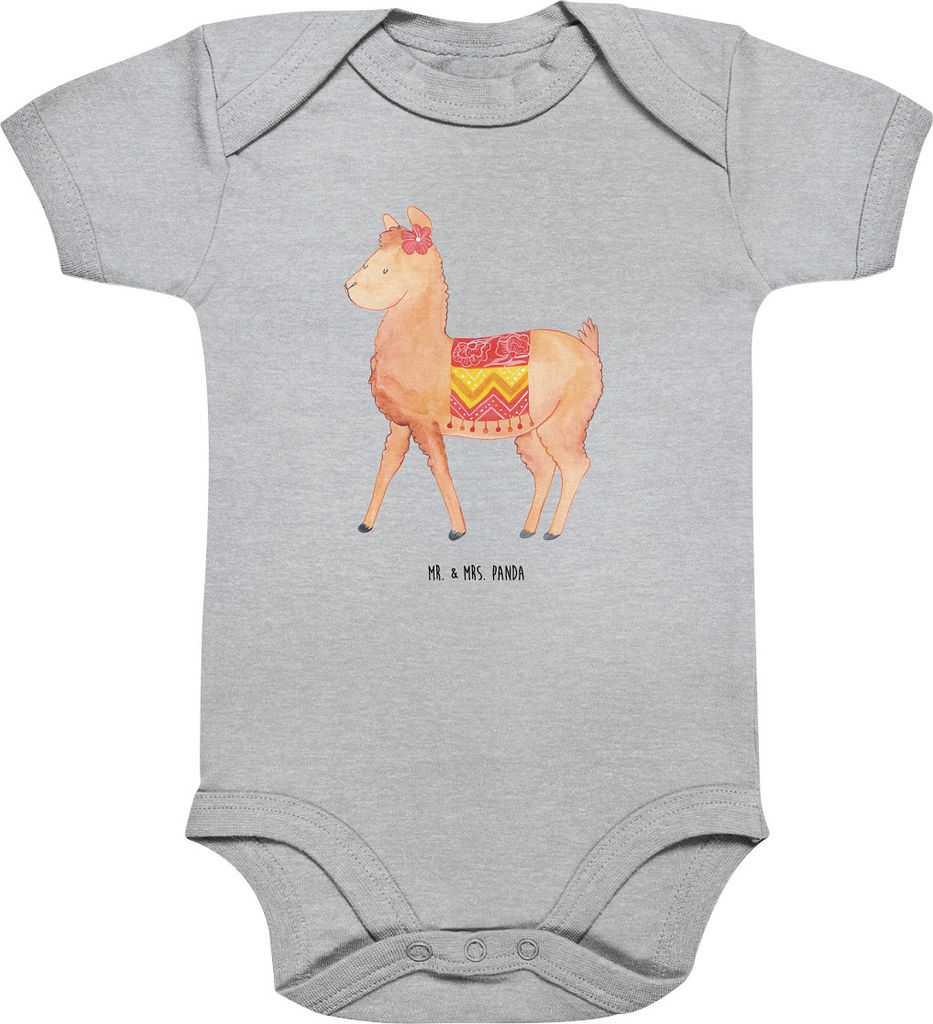 Mr. & Mrs. Panda Strampler Baby Alpaka Stolz 1. - 3. Monat - Heather Grey - Geschenk, Einteiler, babykleidung body, Babybody, Lama, overall
