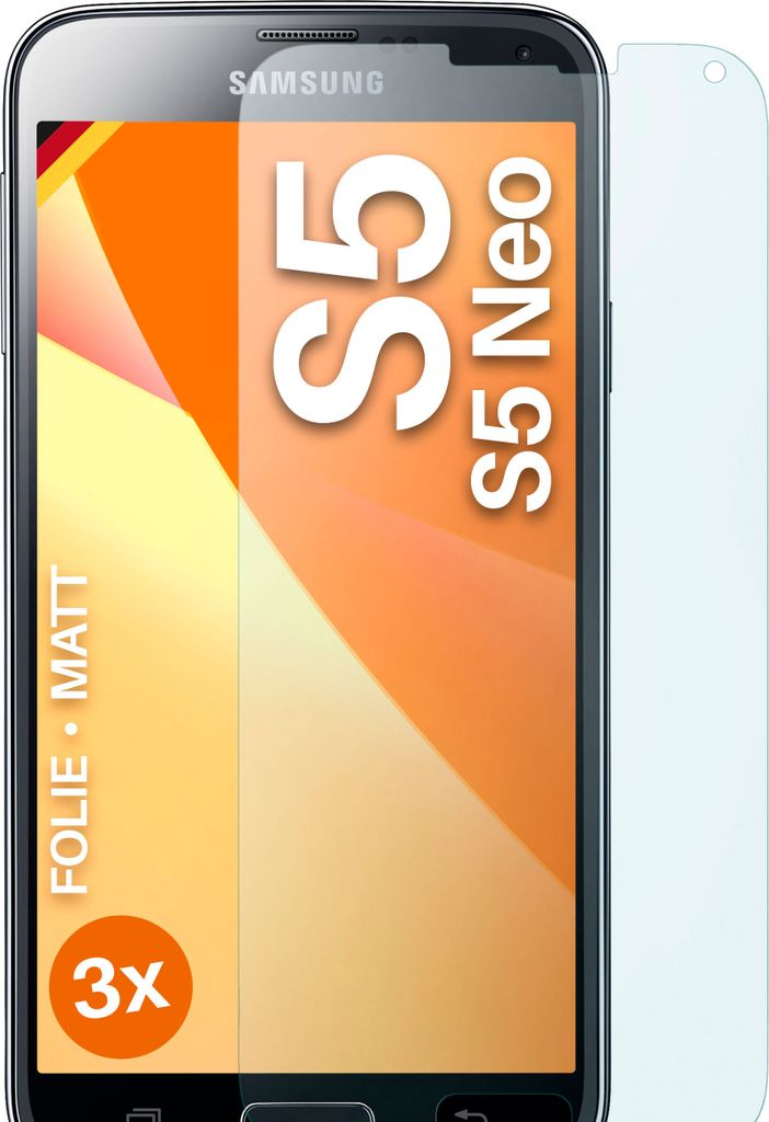 moex 3x Schutzfolie kompatibel mit Samsung Galaxy S5 / S5 Neo - Displayschutzfolie Anti Reflex Folie, Matt