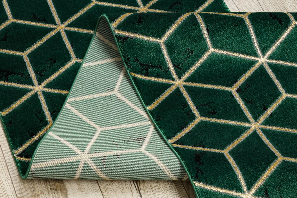 Chemin de table EMERALD 1014 Exclusive vert bouteille et or 80x110 cm - 5