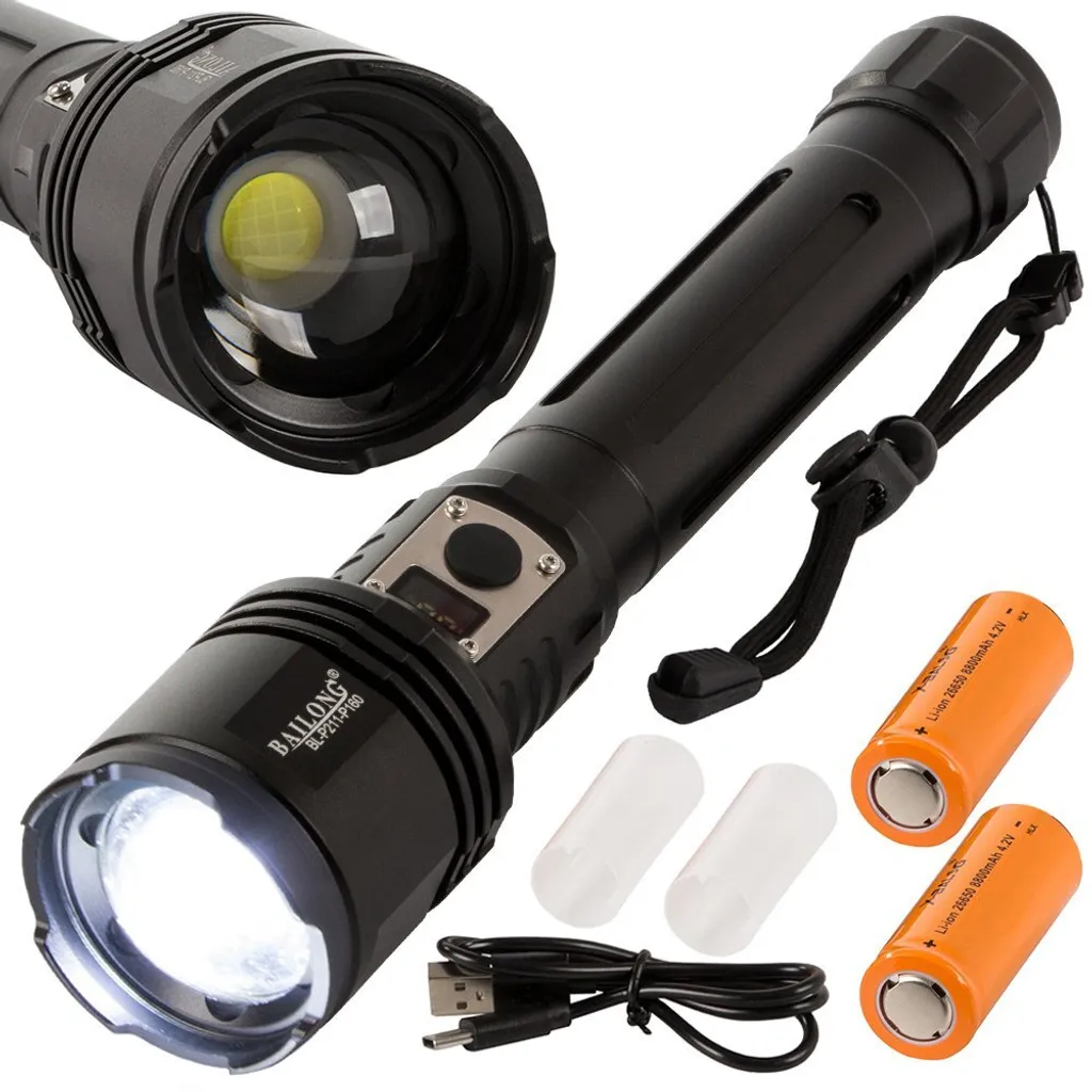 Torcia BAILONG 08375 Professionale LED CREE XHP160 1km Portata