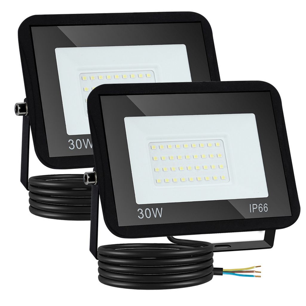 Jopassy 5x 30W LED Fluter LED Strahler Wasserdicht Flutlicht Außenstrahler Outdoor-Sicherheitsleuchte für Garten Garage Warmweiß