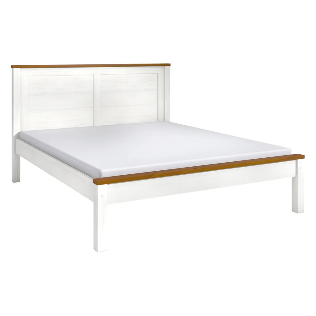 Lit 2 places 180x200 TOPAZIO blanc : Bois massif et style scandinave