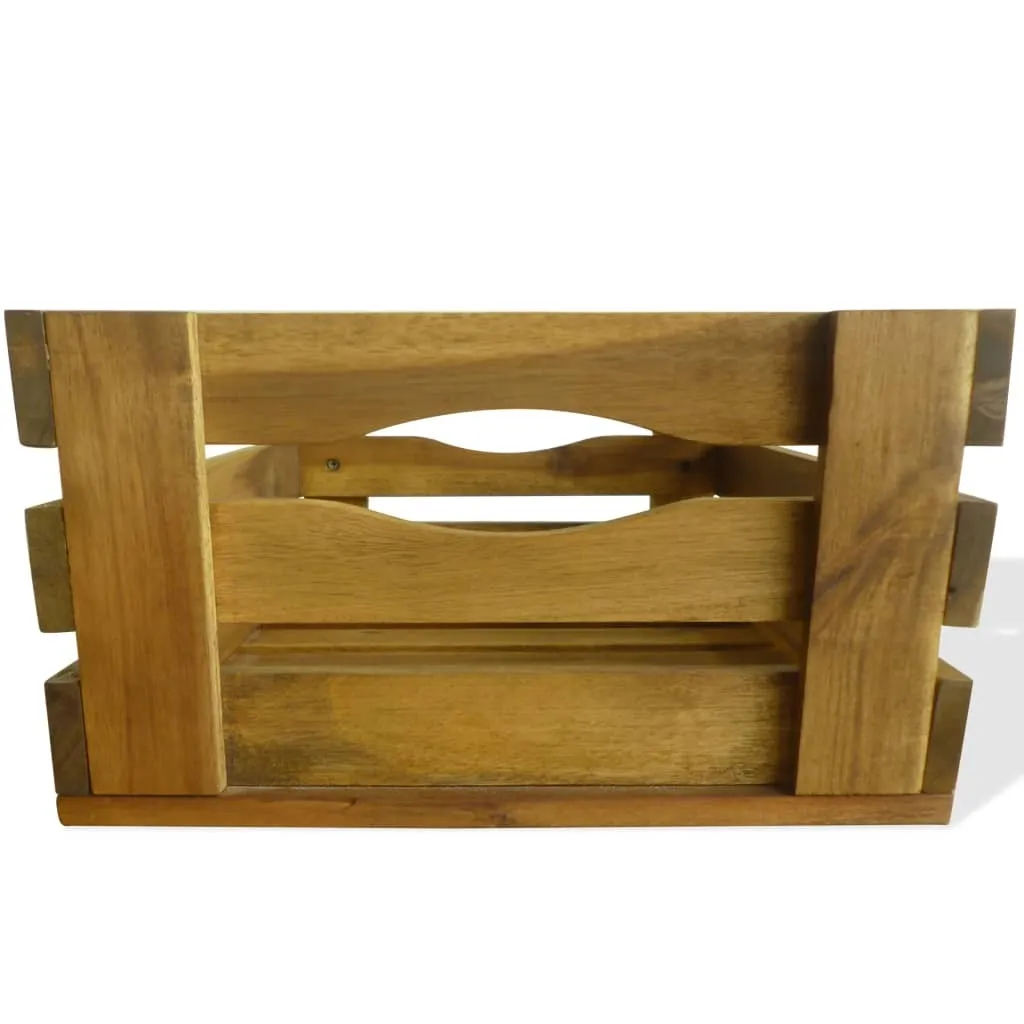 Caisses en Bois d'Acacia vidaXL : Solution de Rangement Stable et Solide - 6