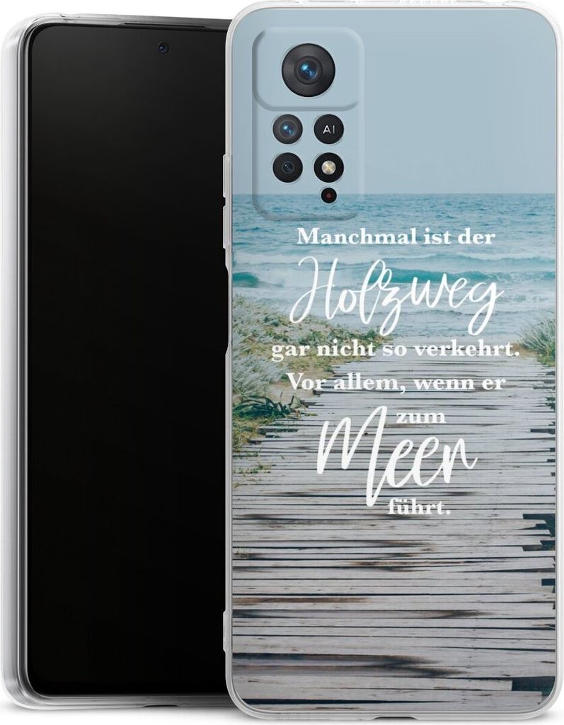 DeinDesign Handyhülle für Xiaomi Redmi Note 11 Pro 4G Silikon Hülle Case Smartphone Schutzhülle Statement Strand Spruch