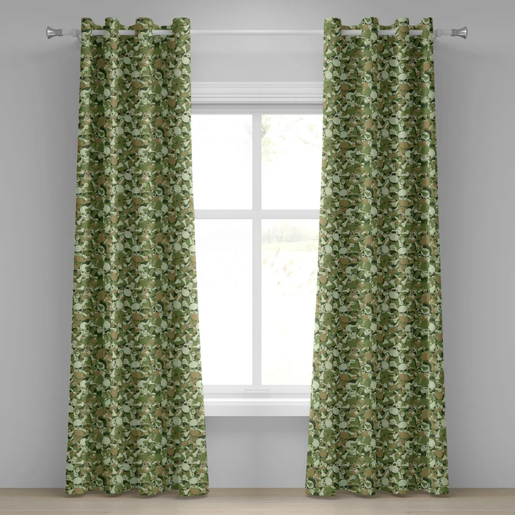 Rideau occultant léger camouflage 280 cm x 175 cm coloris vert clair