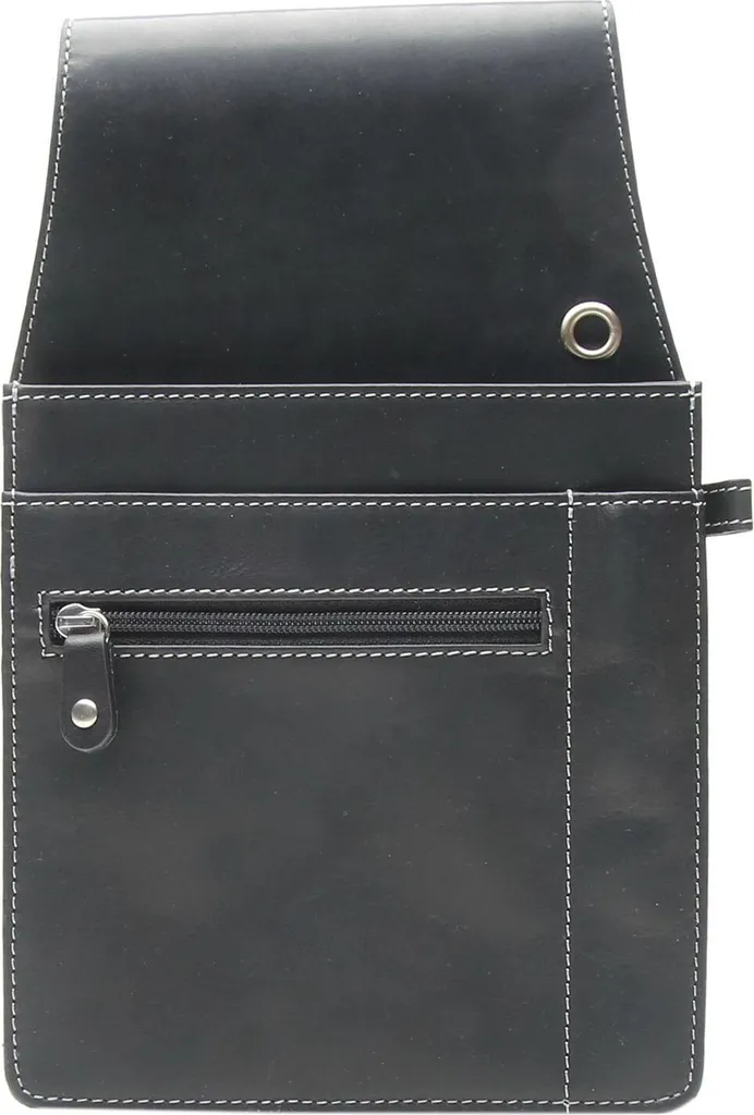 Sac Banane Plat Esquire Dallas - Fini les Poches Pleines en Noir Cuir