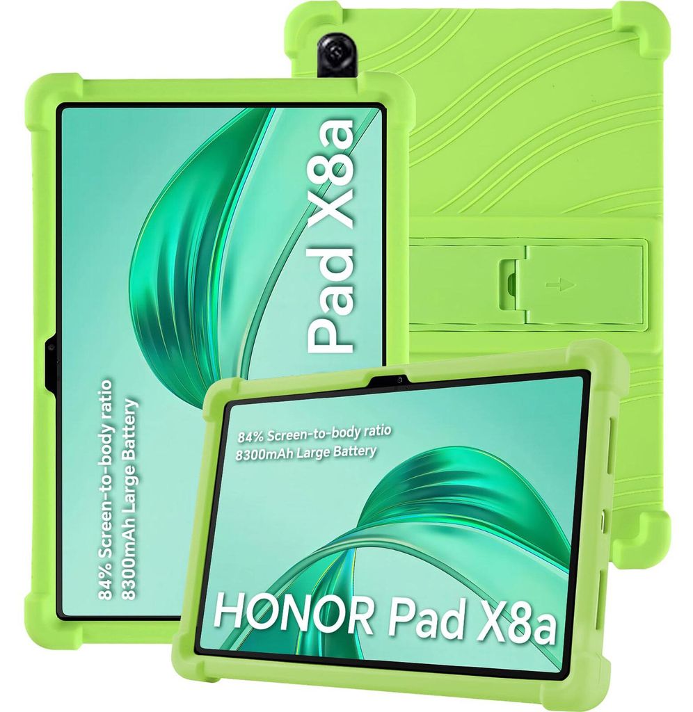 Tablet Hülle für Honor Pad X8a / Pad X8b 11", Stoßfeste Weiches Silikon Schutzhülle mit Standfunktion Grün