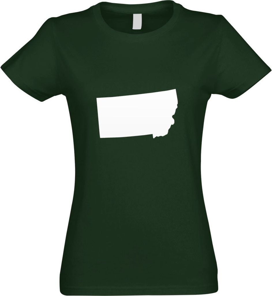 Kiwistar - T-Shirt tailliert - Damen - flaschengrün - USA - Bundesstaat - Montana - mit Motiv Bedruckt - Funshirt Design - Sport - Freizeit - Dame...