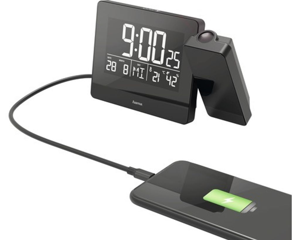 Projekcyjny budzik Digital Plus Charge z termometrem i datą Zdjęcie produktu 