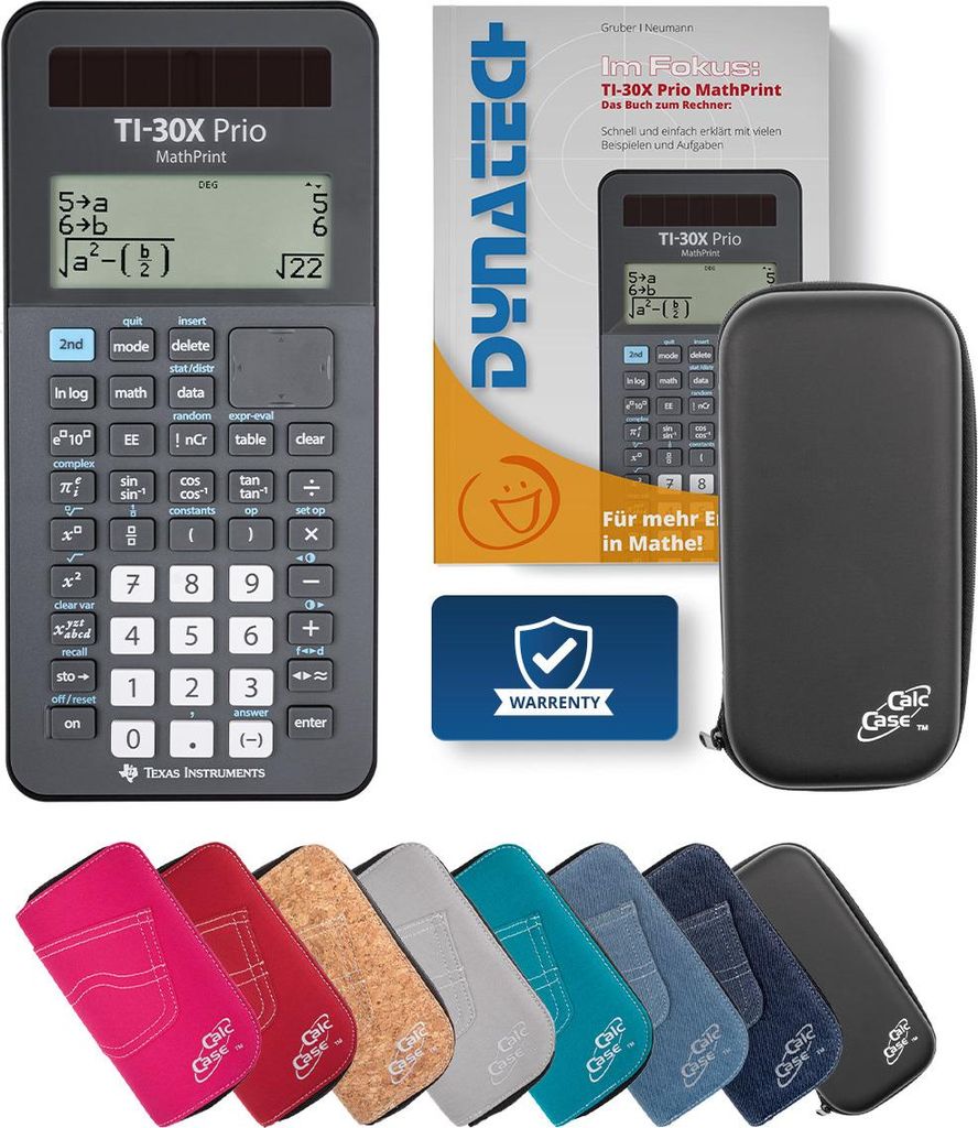 TI-30X Prio MP Taschenrechner mit Schutztasche schwarz und Fachbuch