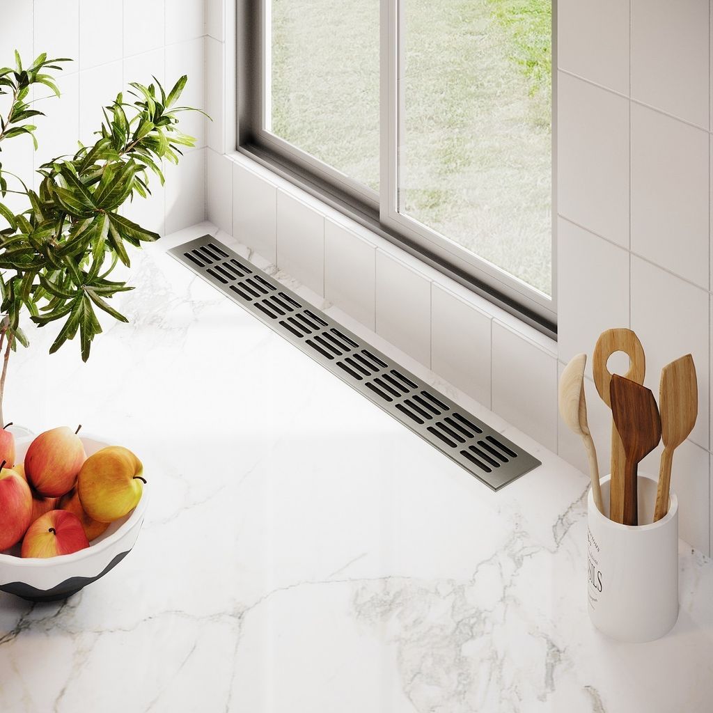 Aluminium Lüftungsgitter 60mm x 500mm Stegblech Heizungsdeckel Edelstahl eloxiert