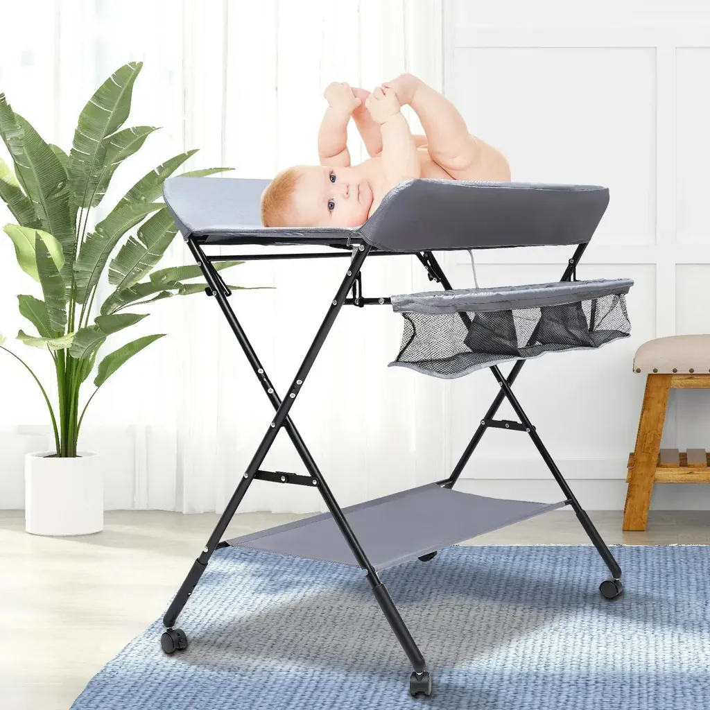 Table à langer ergonomique contre le mal de dos - Pliable et Mobile - 3