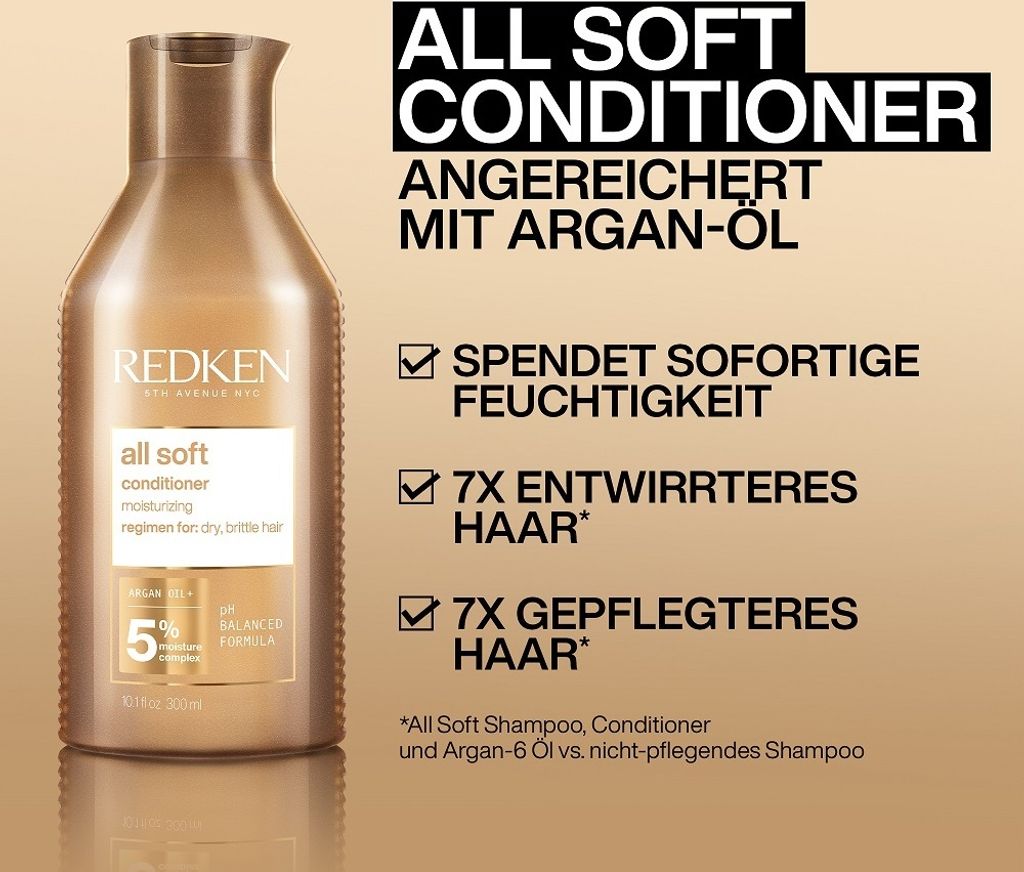 Redken All Soft XMAS Set - Shampoo 300 ml + Conditioner Produktbild 4