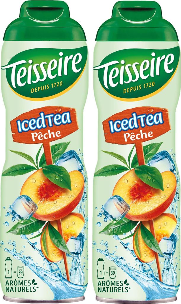 Teisseire Getränke-Sirup Pfirsich Tee 600ml - Intensiv im Geschmack (2er Pack)