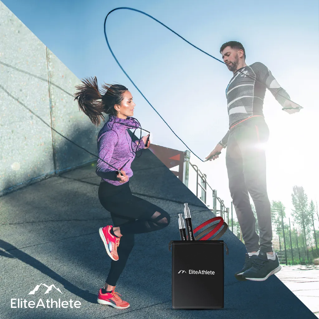 EliteAthlete Corde à Sauter Rapide avec Câble de Rechange et Roulements