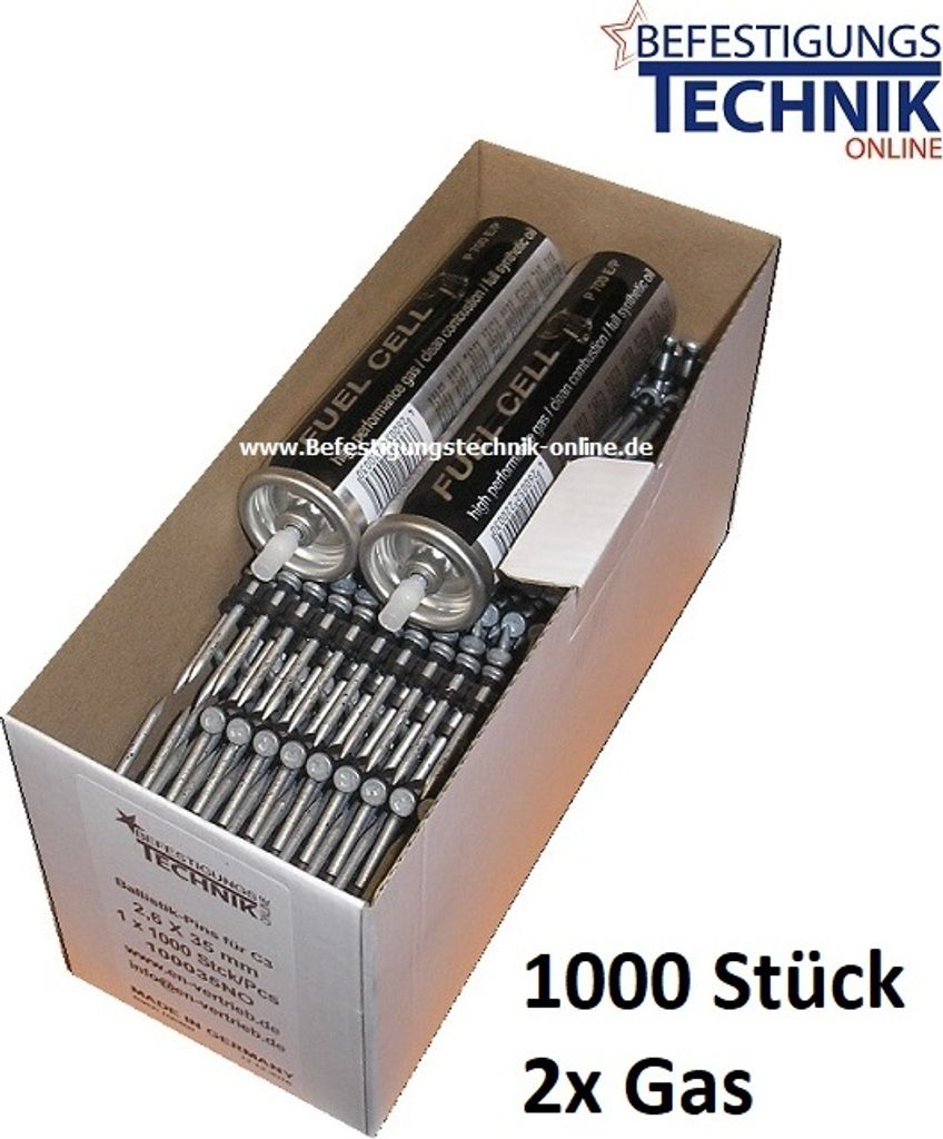 Betonnägel 2,6x15mm C6 + Gas für Spit Pulsa 700 Betonnagler