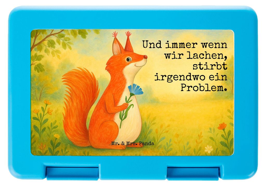 Mr. & Mrs. Panda Lunchbox Eichhörnchen Blume Design - Weiß - Geschenk, Eichhorn, Spaß, Spruch Positiv, Bentobox, Snackbox, Vesperbox, Bento Box,...