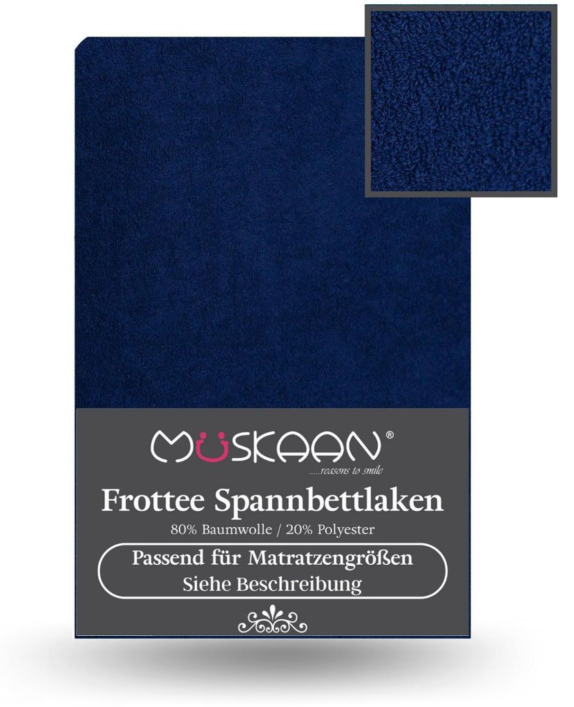 Frottee Spannbettlaken 180x200 cm - 200x220 cm + 40 cm Produktbild 