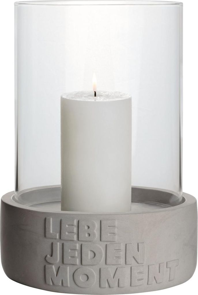 Beton Windlicht "Lebe jeden Moment" Produktbild 