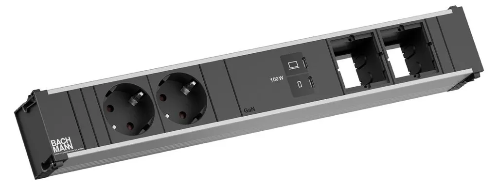 Prise de bureau encastrable pour charge PC USB-C 100W BACHMANN CONI
