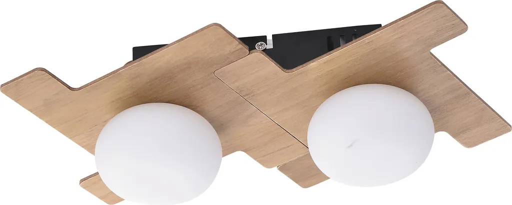 Petit plafonnier LED rond style bois hêtre 6W série Norwood 6918