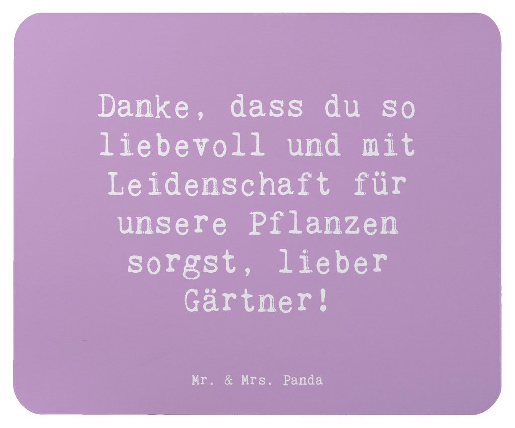 Mr. & Mrs. Panda Mousepad Spruch Lieber Gärtner - Lavendeltraum - Geschenk, Mauspad, Danke sagen, Liebe zur Natur, Freude, Naturverbundenheit, Fre...
